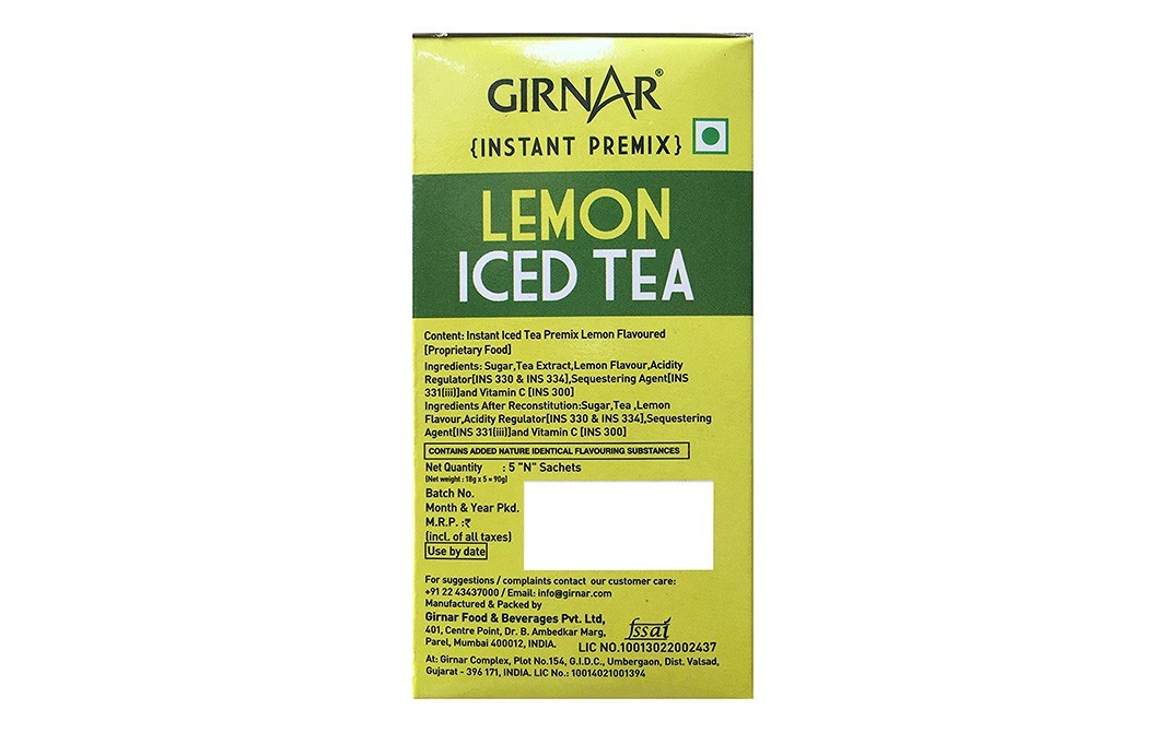 Girnar Lemon Iced Tea (Lemon-Flavoured)    Box  180 grams